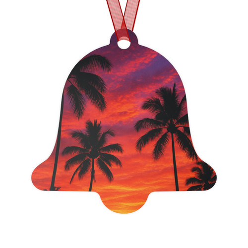 Electric Sunset Vibes - Metal Ornaments