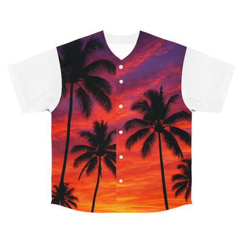 Electric Sunset Vibes - Men's Baseball Jersey (AOP)
