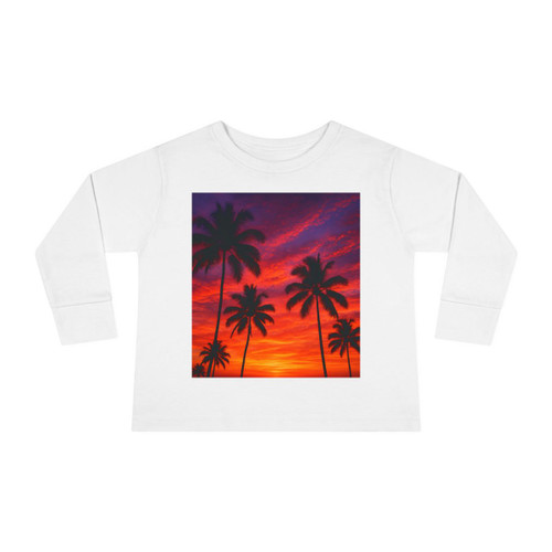 Electric Sunset Vibes - Toddler Long Sleeve Tee