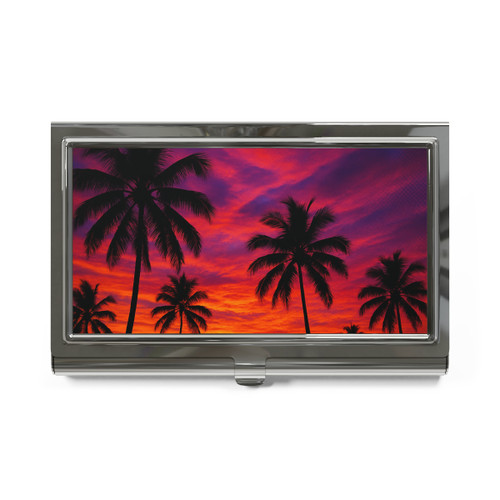 Electric Sunset Vibes - Business Card Holder