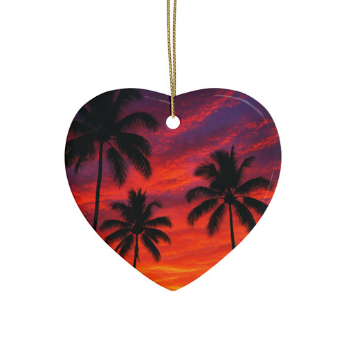 Electric Sunset Vibes - Ceramic Ornaments (1pcs, 5pcs, 10pcs, 20pcs)
