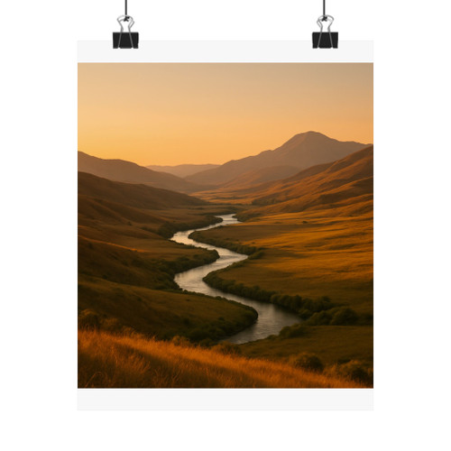 Golden Hour Valley - Matte Vertical Posters