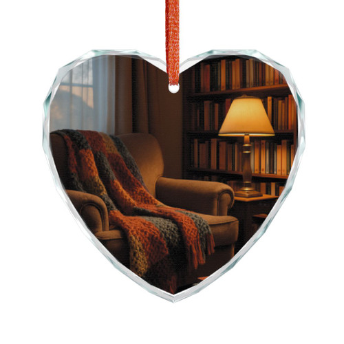 Whimsical Reading Retreat - Crystal Glass Ornament