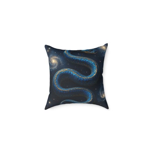 Celestial Serpent Dance - Square Poly Canvas Pillow