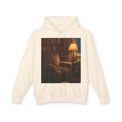 Whimsical Reading Retreat - Unisex Lightweight Hooded Sweatshirt