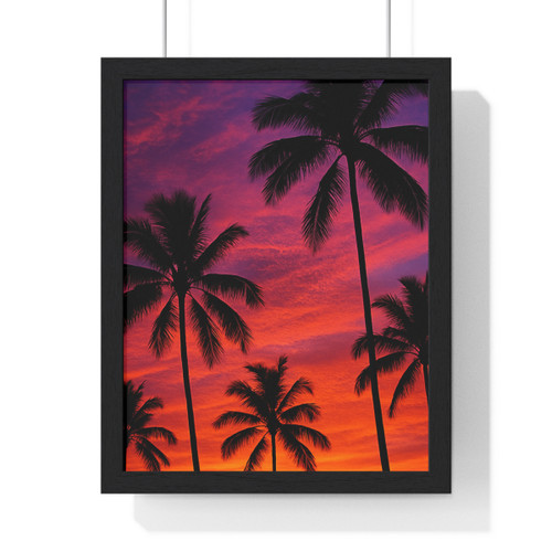 Electric Sunset Vibes - Vertical Framed Poster