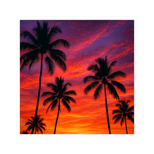 Electric Sunset Vibes - Vinyl Kiss-Cut Stickers