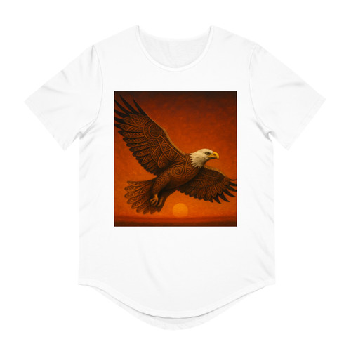 Sacred Eagle Flight - Men's Jersey Curved Hem Tee