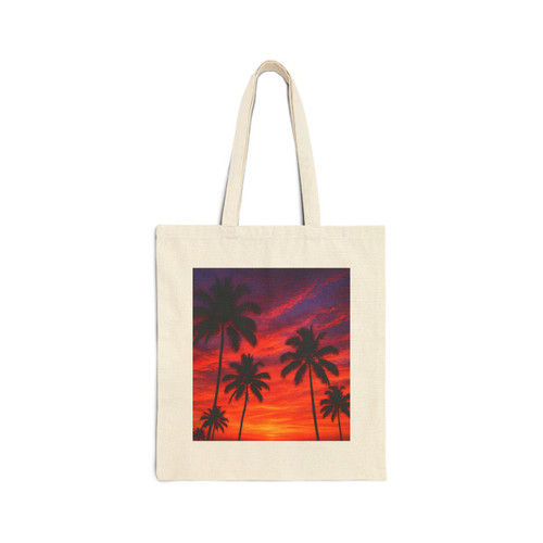 Electric Sunset Vibes - Cotton Canvas Tote Bag