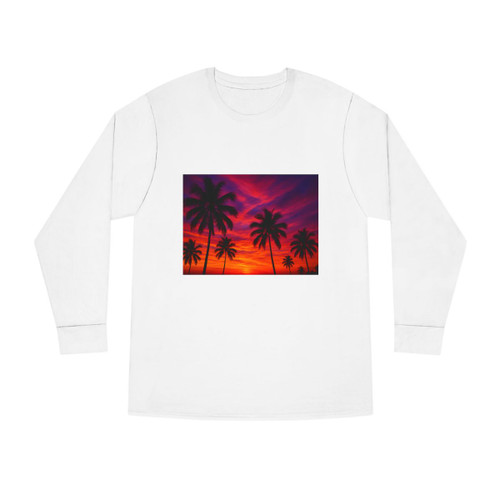 Electric Sunset Vibes - Long Sleeve Crewneck Tee