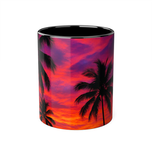 Electric Sunset Vibes - Accent Mugs, 11oz