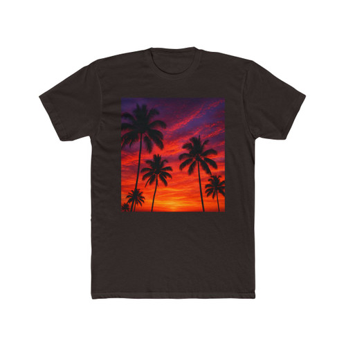Electric Sunset Vibes - Unisex Cotton Crew Tee