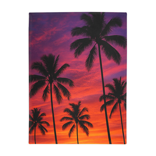Electric Sunset Vibes - Plush Fleece Blanket