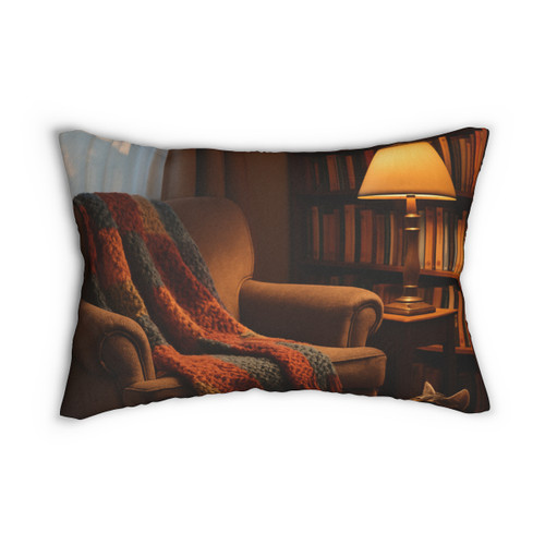 Whimsical Reading Retreat - Spun Polyester Lumbar Pillow