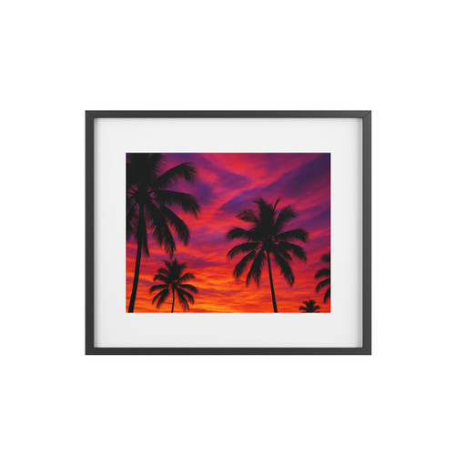 Electric Sunset Vibes - Framed Posters, Matte