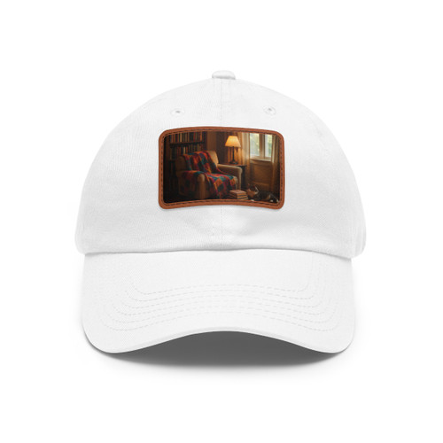 Whimsical Reading Retreat - Dad Hat with Leather Patch (Rectangle)