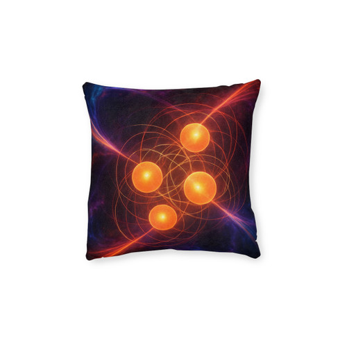 Quantum Pulse - Square Pillow - Pink Back