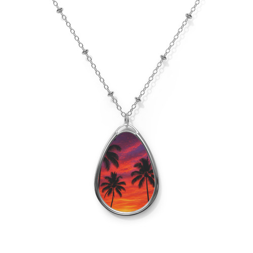 Electric Sunset Vibes - Oval Necklace
