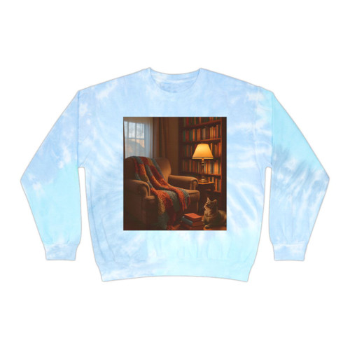 Whimsical Reading Retreat - Unisex Tie-Dye Sweatshirt