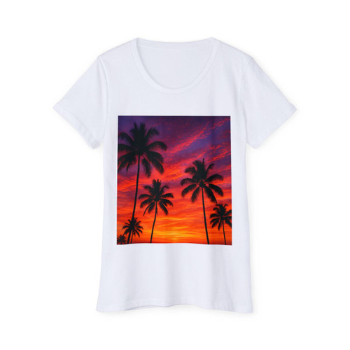 Electric Sunset Vibes - Women's Organic Short Sleeve T-Shirt
