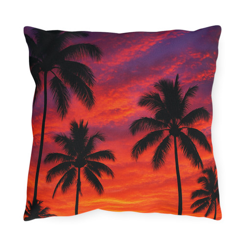 Electric Sunset Vibes - Outdoor Pillows