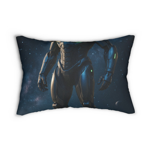 Galactic Guardian Bot - Spun Polyester Lumbar Pillow