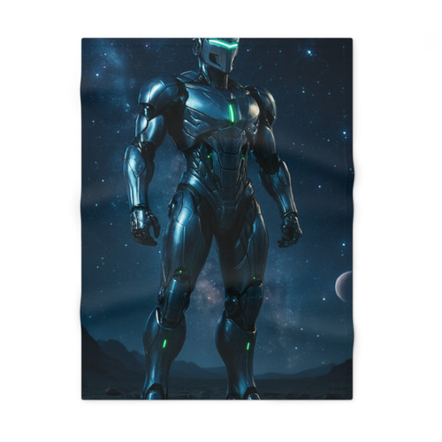 Galactic Guardian Bot - Soft Fleece Baby Blanket