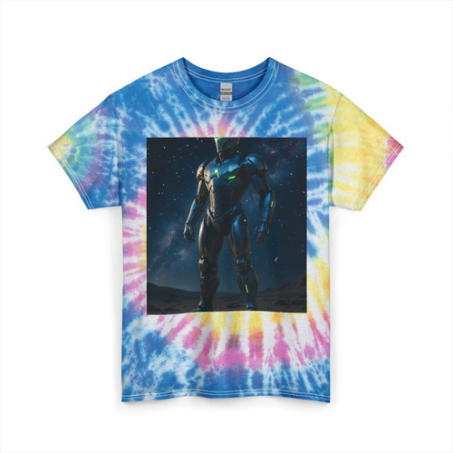 Galactic Guardian Bot - Unisex Tie Dye Cotton Tee