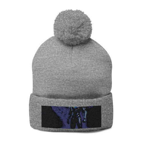 Galactic Guardian Bot - Pom-Pom Knit Cap (Embroidery)