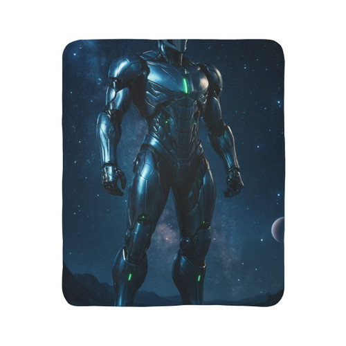 Galactic Guardian Bot - Fleece Sherpa Blanket