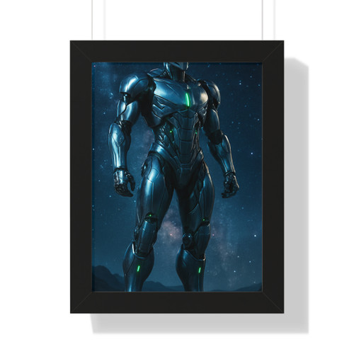Galactic Guardian Bot - Framed Vertical Poster