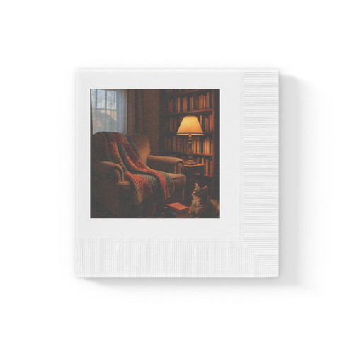 Whimsical Reading Retreat - White Coined Napkins
