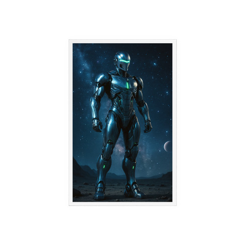 Galactic Guardian Bot - Acrylic Sign with Wooden Stand