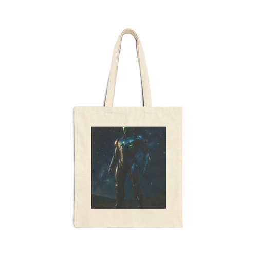Galactic Guardian Bot - Cotton Canvas Tote Bag