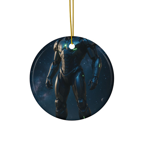 Galactic Guardian Bot - Decorative Ceramic Ornaments, Double-Sided (1pc, 3pcs, 5pcs, 10pcs)