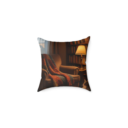 Whimsical Reading Retreat - Square Poly Canvas Pillow