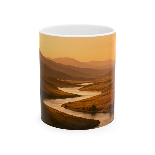 Golden Hour Valley - Ceramic Mug, (11oz, 15oz)