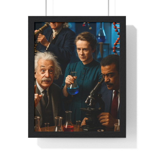 Curiosity in Motion - Vertical Framed Poster