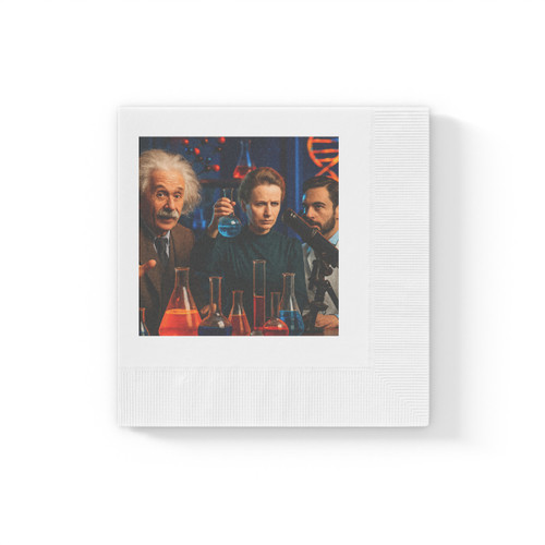 Curiosity in Motion - White Coined Napkins