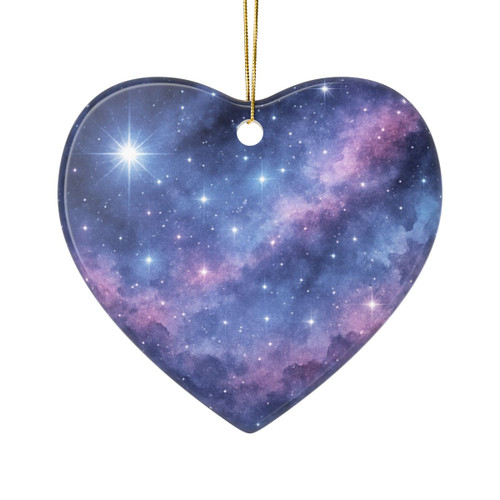 Ethereal Star Garden - Ceramic Ornaments, 1-Side Print