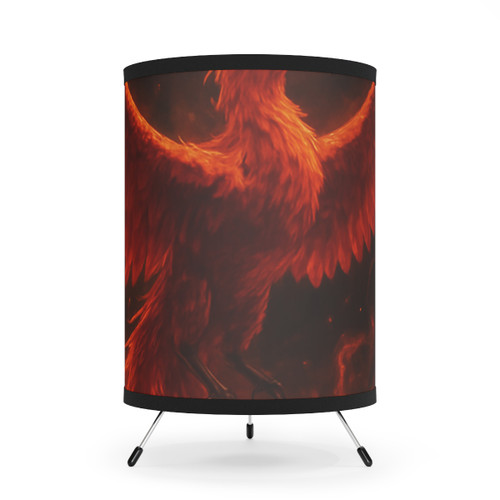 Eternal Flame Ascent - Tripod Lamp with High-Res Printed Shade, US\CA plug