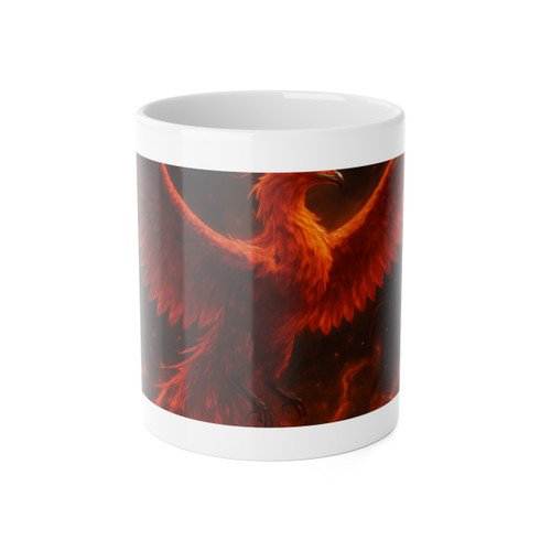 Eternal Flame Ascent - White Ceramic Mug, 11oz