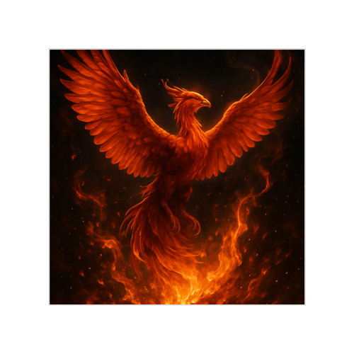 Eternal Flame Ascent - Transparent Outdoor Stickers, Square, 1pc