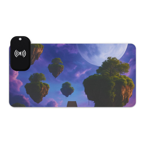 Ethereal Dreamscape - LED Gaming Mouse Pad, Wireless Charging