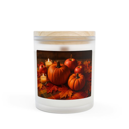 Harvest Table Delight - Frosted Glass Candle, 11oz
