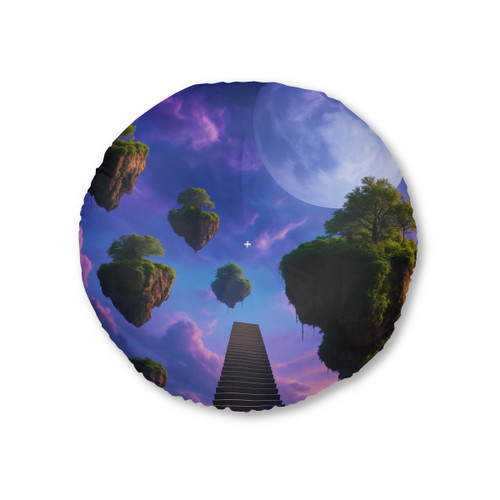 Ethereal Dreamscape - Tufted Floor Pillow, Round