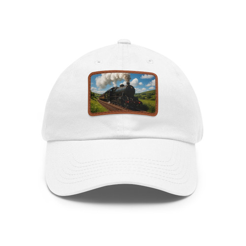 Steam Era Adventure - Dad Hat with Leather Patch (Rectangle)