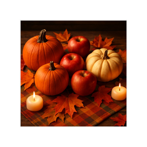 Harvest Table Delight - Transparent Outdoor Stickers, Square, 1pc