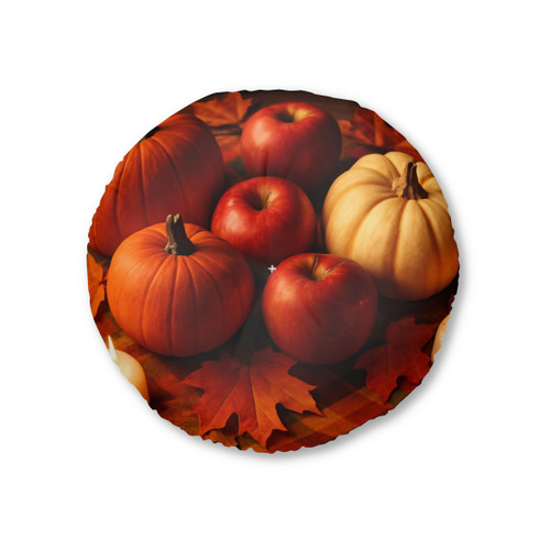 Harvest Table Delight - Tufted Floor Pillow, Round