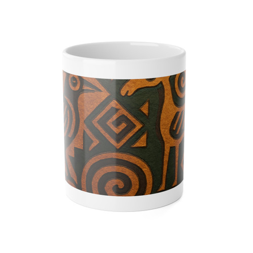 Echoes of Ancestors - White Ceramic Mug, 11oz
